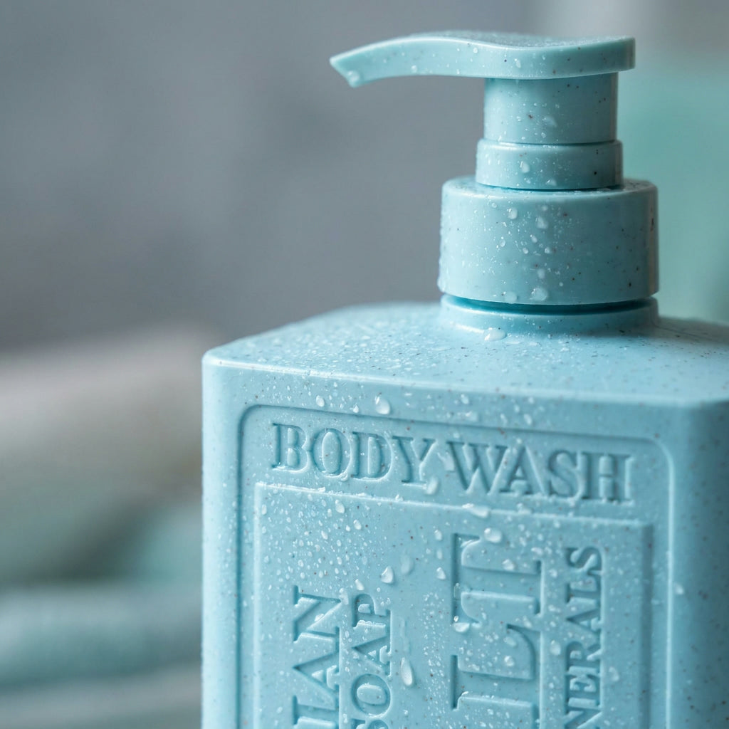 Close up of Australian Botanical Soap Sea Salt Body Wash bottle