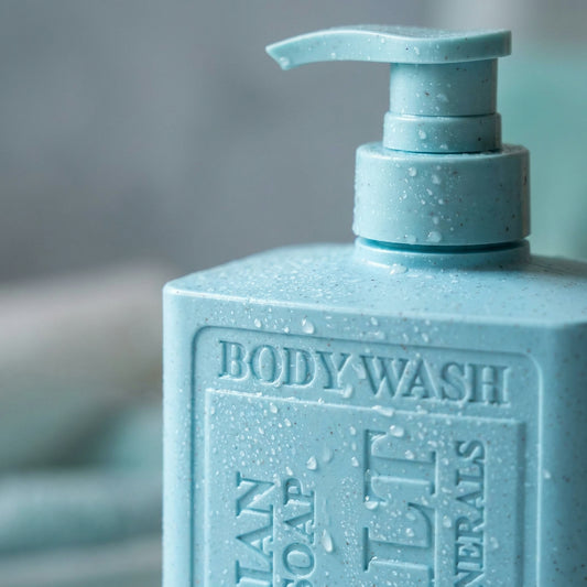 Close up of Australian Botanical Soap Sea Salt Body Wash bottle