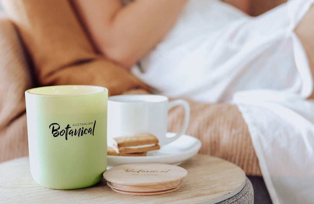 Native Lemongrass Soy Candle on table