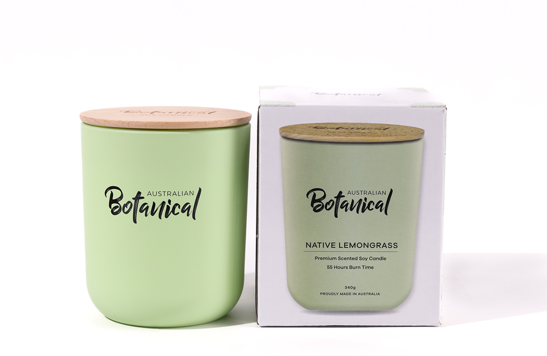 Native Lemongrass Soy Candle Australian Botanical Soap