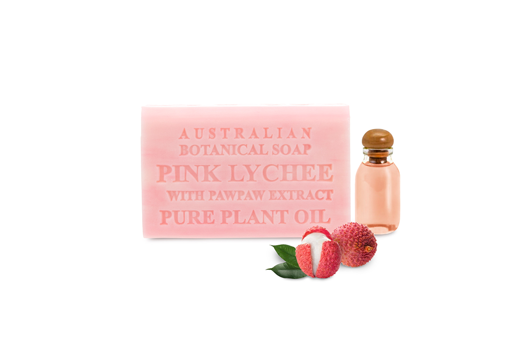 Pink Lychee Soap with Pawpaw Extract Australian Botanical Soap
