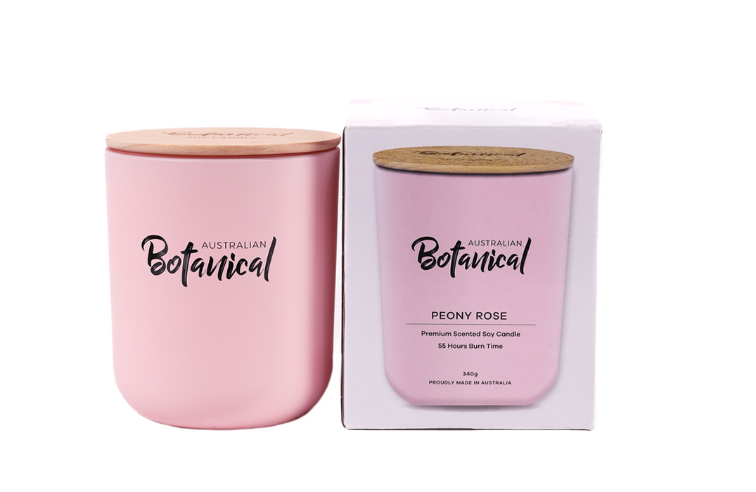 Peony Rose Soy Candle Australian Botanical Soap
