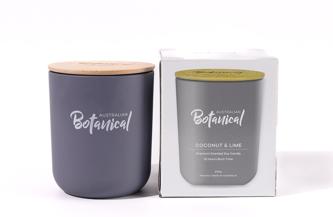 Coconut and Lime Soy Candle with box